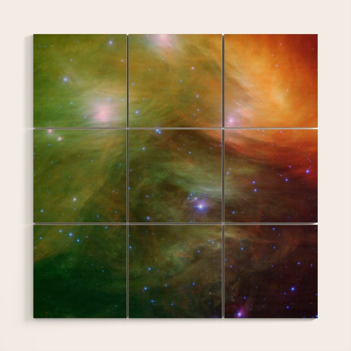 The Seven Sisters / Pleiades (Spitzer Space Telescope) Wood Wall Art Gallery Image 1