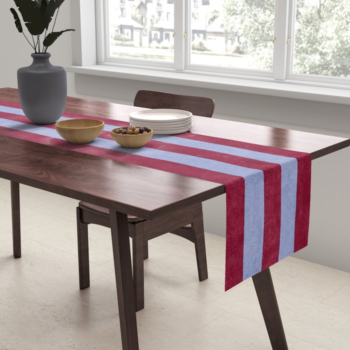 STRIPES - 005 - maroon and blue Table Runner Gallery Image 2