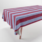 STRIPES - 005 - maroon and blue Tablecloth Gallery Image 1