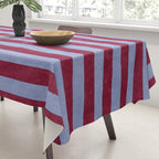 STRIPES - 005 - maroon and blue Tablecloth Gallery Image 3