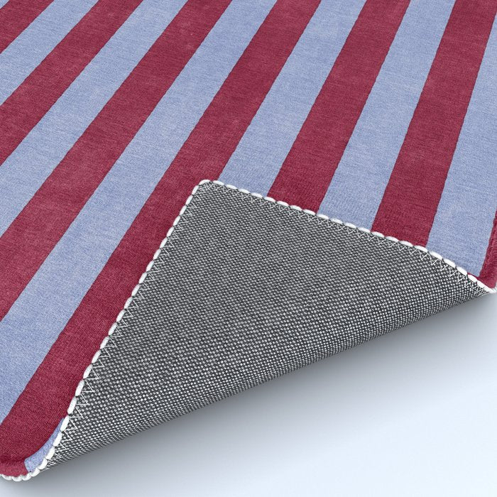 STRIPES - 005 - maroon and blue Rug Gallery Image 4