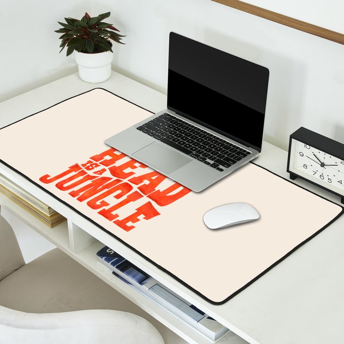 My Head is a Jungle-Tiger typography Desk Mat Gallery Image 2