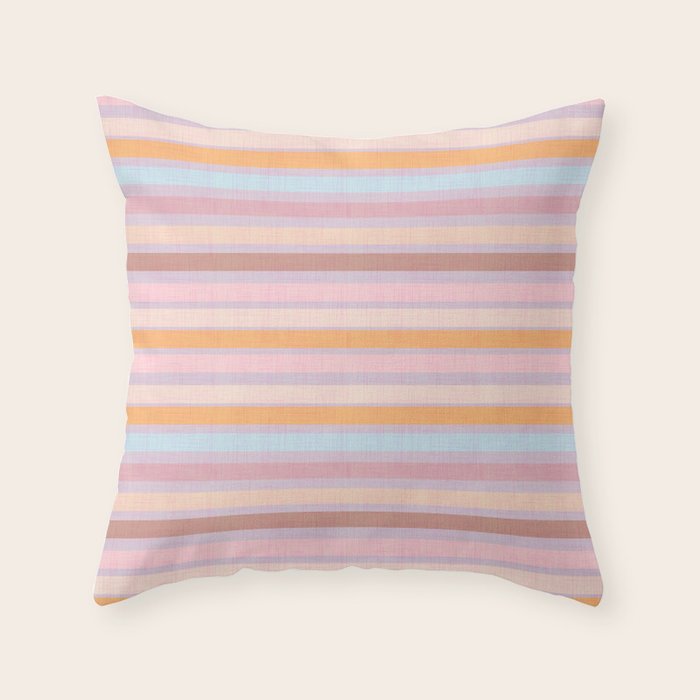 Pastello Stripes Throw Pillow Gallery Image 1