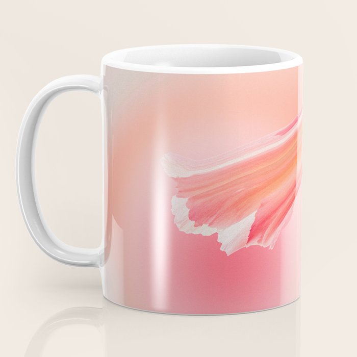 Coral Peach Candy: Abstract Brush Strokes on Gradient Color - 001 Coffee Mug Gallery Image 3