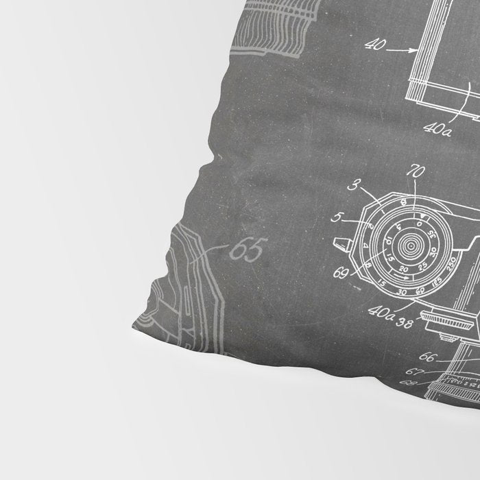 Camera Patent - Photography Art - Black Chalkboard Pillow Sham Gallery Image 4