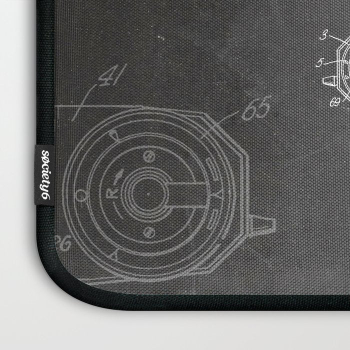 Camera Patent - Photography Art - Black Chalkboard Laptop Sleeve Gallery Image 3
