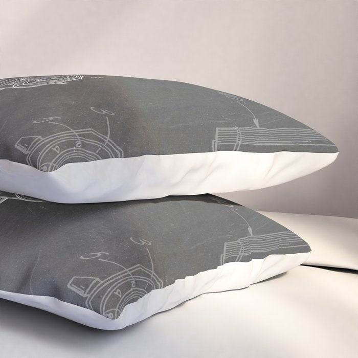 Camera Patent - Photography Art - Black Chalkboard Pillow Sham Gallery Image 3
