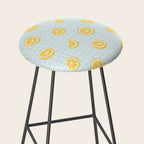 Vintage lemon fruit slice pattern Stool Gallery Image 2