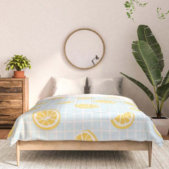 Vintage lemon fruit slice pattern Comforter Gallery Image 3