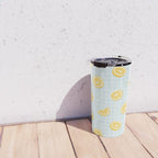Vintage lemon fruit slice pattern Travel Mug Gallery Image 4
