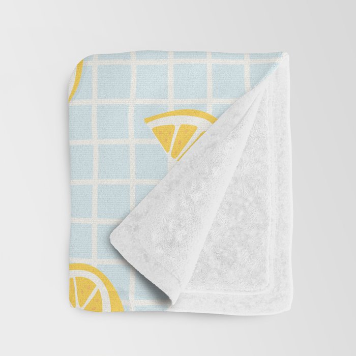 Vintage lemon fruit slice pattern Throw Blanket Gallery Image 3