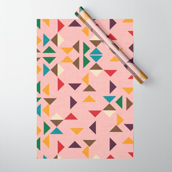 Triangle mod pink Wrapping Paper Gallery Image 1