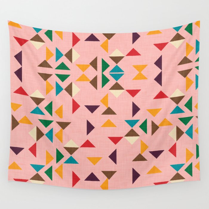 Triangle mod pink Wall Tapestry Gallery Image 4