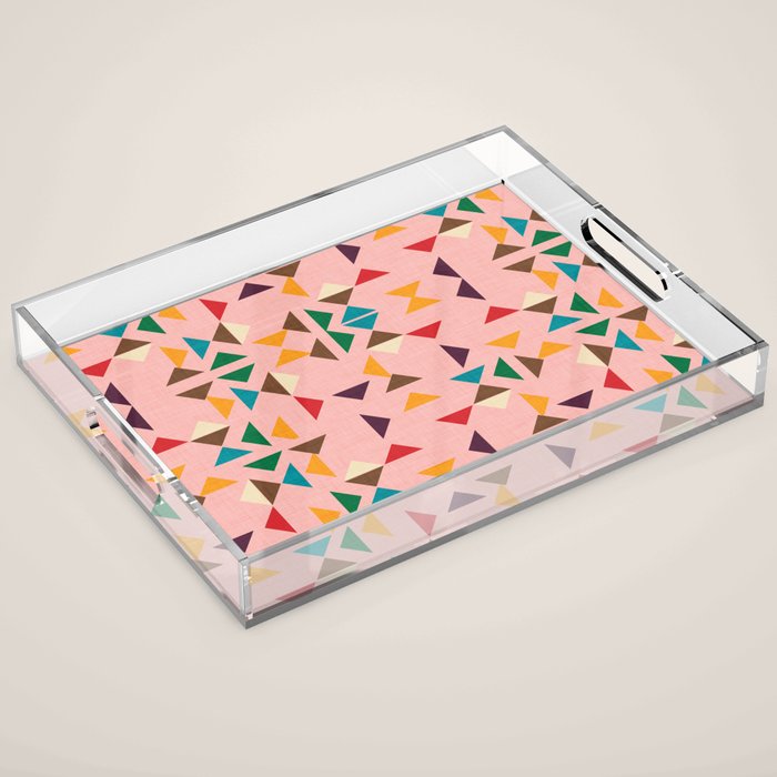 Triangle mod pink Acrylic Tray Gallery Image 1