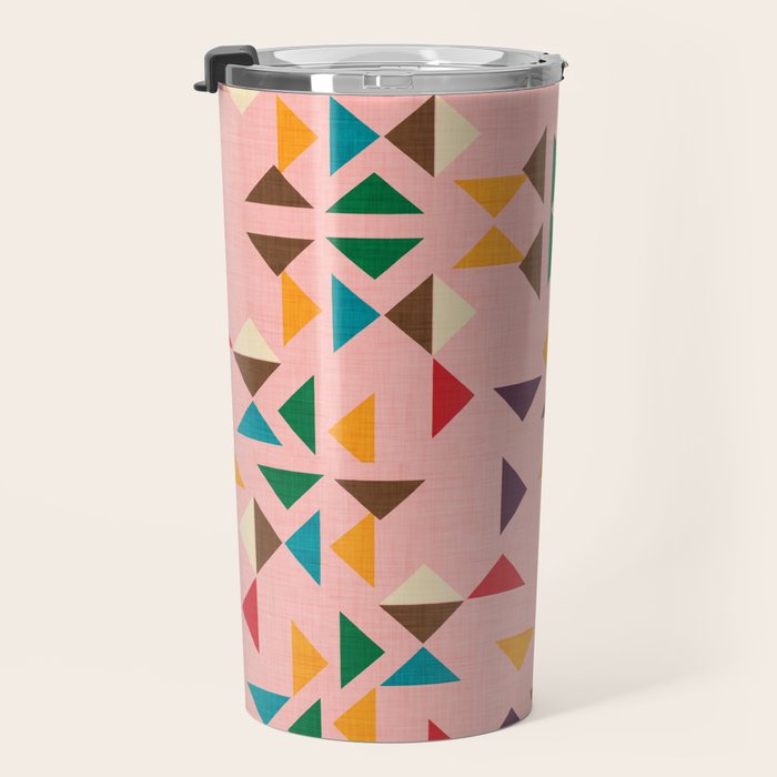 Triangle mod pink Travel Mug Gallery Image 3