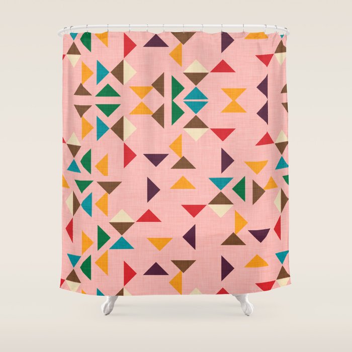 Triangle mod pink Shower Curtain Gallery Image 1