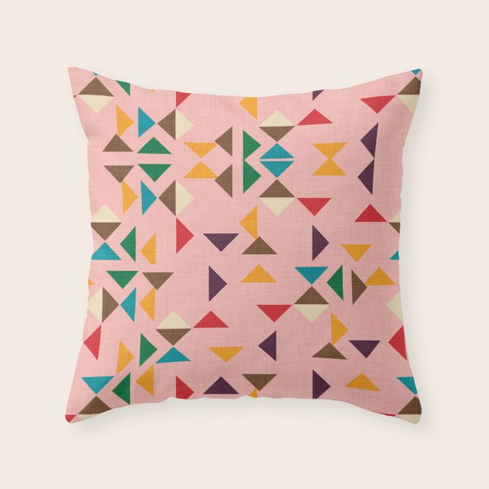 Triangle mod pink Throw Pillow Gallery Image 6