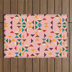 Triangle mod pink Outdoor Rug Gallery Image 1