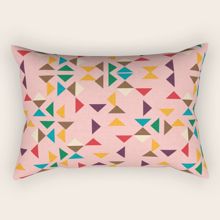 Triangle mod pink Rectangular Pillow Gallery Image 2