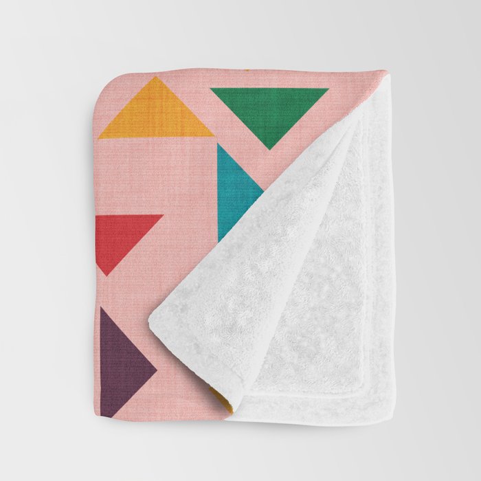 Triangle mod pink Throw Blanket Gallery Image 3