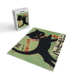 Vintage Japanese Black Cat Jigsaw Puzzle Gallery Image 2