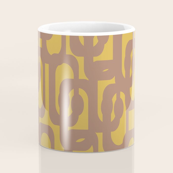 Midcentury Modern Loops Pattern 6 Inspired by PANTONE 17 1230 Color of the Year Mocha Mousse Coffee Mug Gallery Image 4
