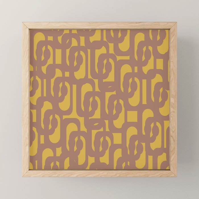 Midcentury Modern Loops Pattern 6 Inspired by PANTONE 17 1230 Color of the Year Mocha Mousse Mini Art Print Gallery Image 1