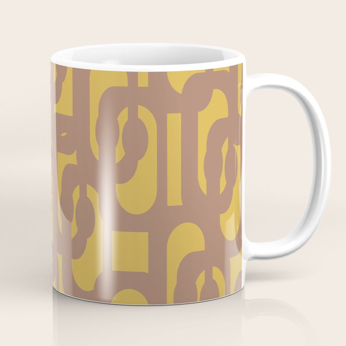 Midcentury Modern Loops Pattern 6 Inspired by PANTONE 17 1230 Color of the Year Mocha Mousse Coffee Mug Gallery Image 1
