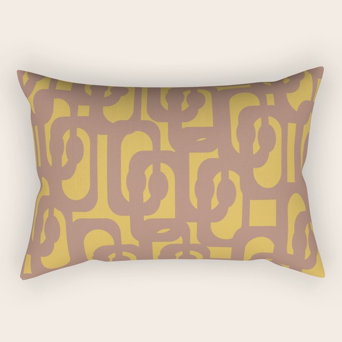 Midcentury Modern Loops Pattern 6 Inspired by PANTONE 17 1230 Color of the Year Mocha Mousse Rectangular Pillow Gallery Image 2