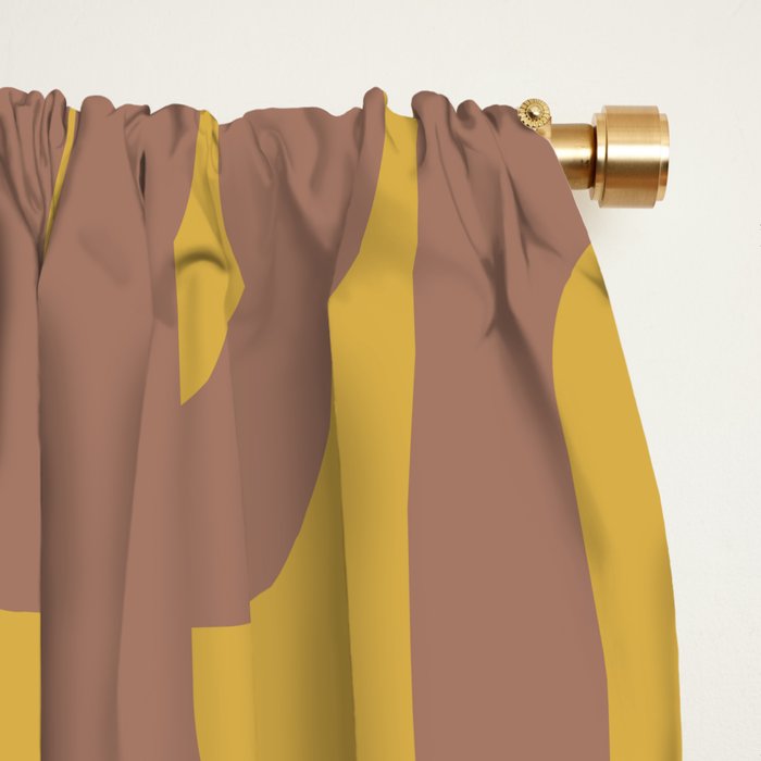 Midcentury Modern Loops Pattern 6 Inspired by PANTONE 17 1230 Color of the Year Mocha Mousse Window Curtain Gallery Image 2