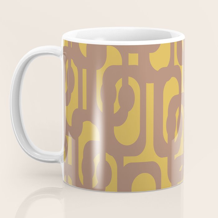 Midcentury Modern Loops Pattern 6 Inspired by PANTONE 17 1230 Color of the Year Mocha Mousse Coffee Mug Gallery Image 3