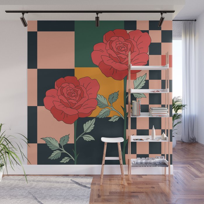 Red Roses 2 Wall Mural Gallery Image 1