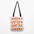 Cheers. Cocktails and Drinks in Burnt Orange and Linen White Tote Bag Gallery Image 2