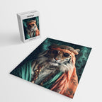 Namastig, Retro Portrait Tiger Prints Jigsaw Puzzle Gallery Image 2