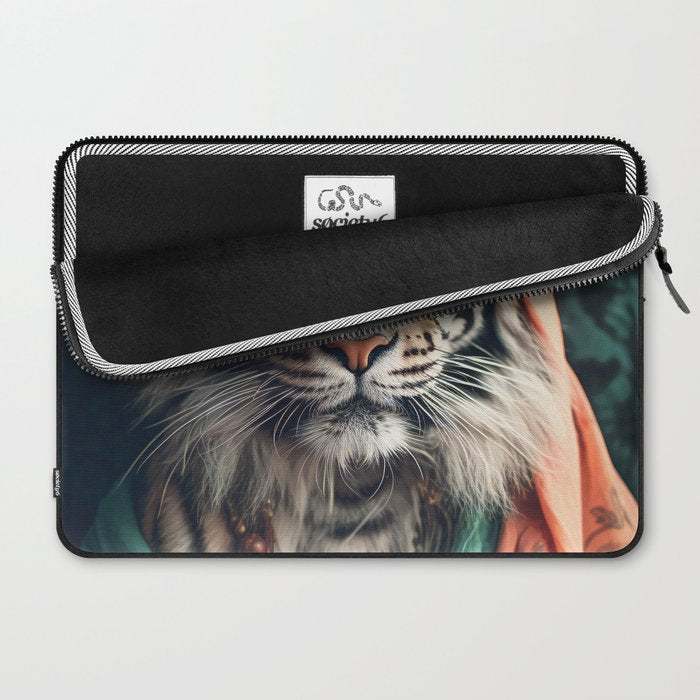 Namastig, Retro Portrait Tiger Prints Laptop Sleeve Gallery Image 2