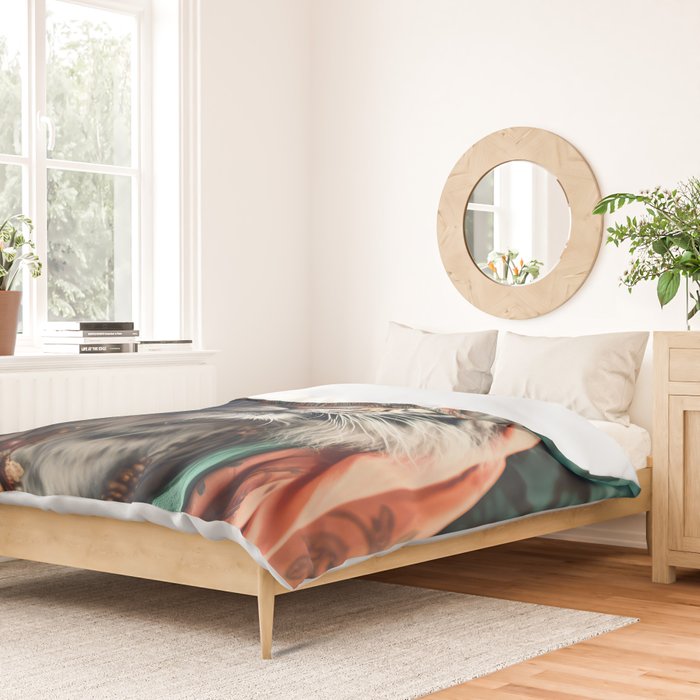 Namastig, Retro Portrait Tiger Prints Duvet Cover Gallery Image 2