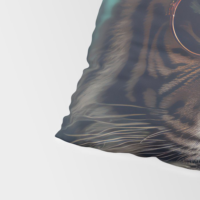 Namastig, Retro Portrait Tiger Prints Pillow Sham Gallery Image 4