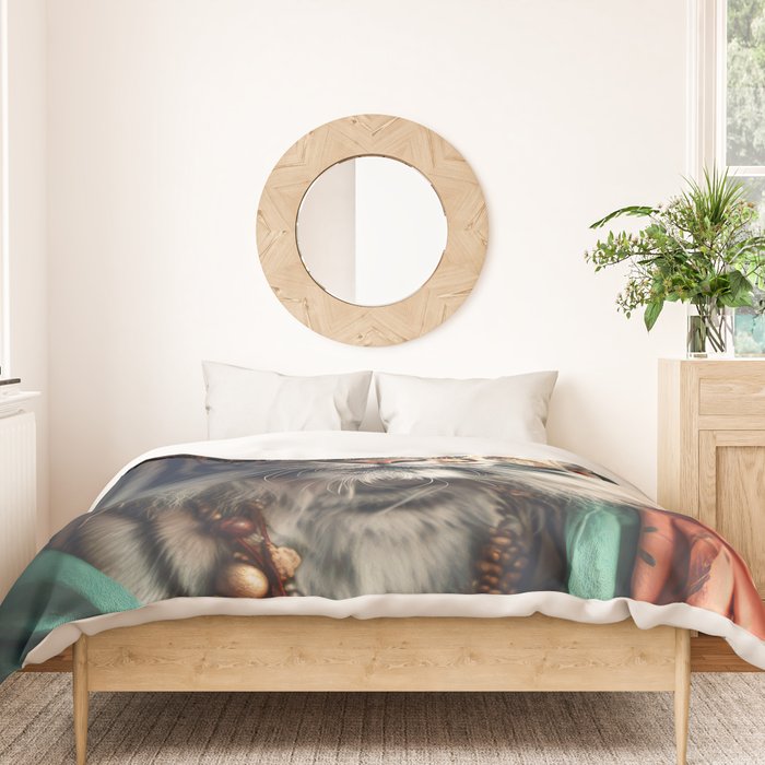 Namastig, Retro Portrait Tiger Prints Duvet Cover Gallery Image 3