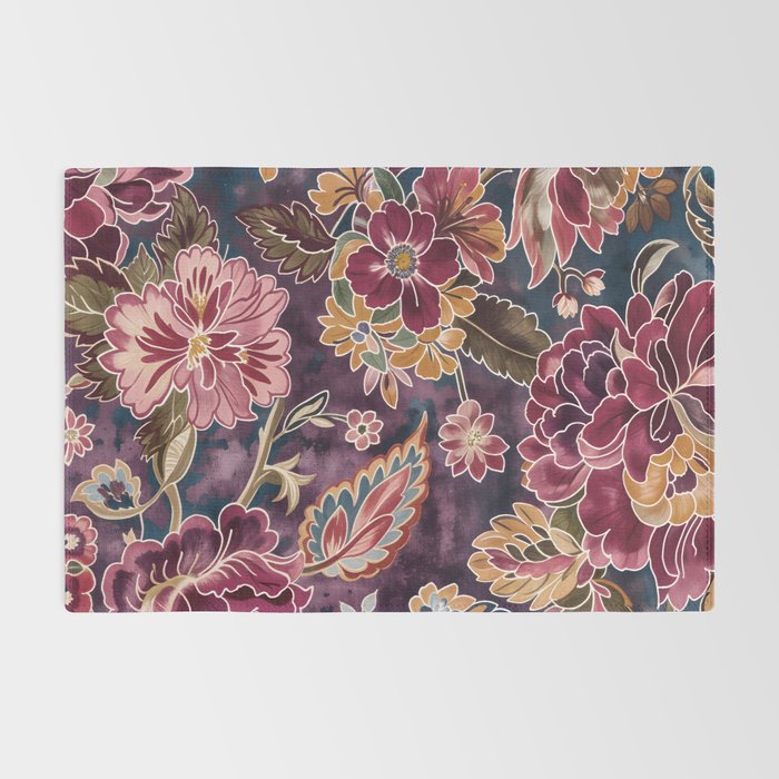 Exotic Plum Bohemian Floral Rug Gallery Image 2