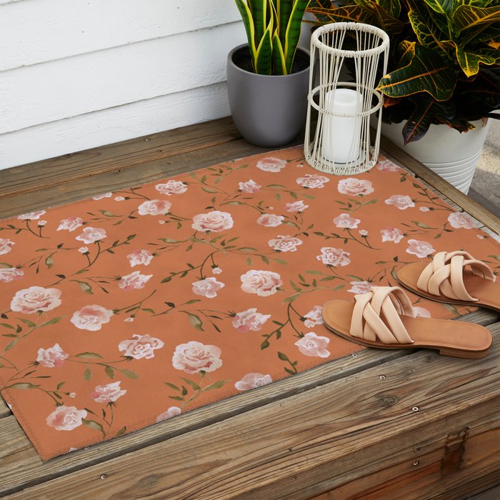 Wild Roses Outdoor Rug Gallery Image 2