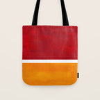 Burnt Red Yellow Ochre Mid Century Modern Abstract Minimalist Rothko Color Field Squares Tote Bag Gallery Image 1