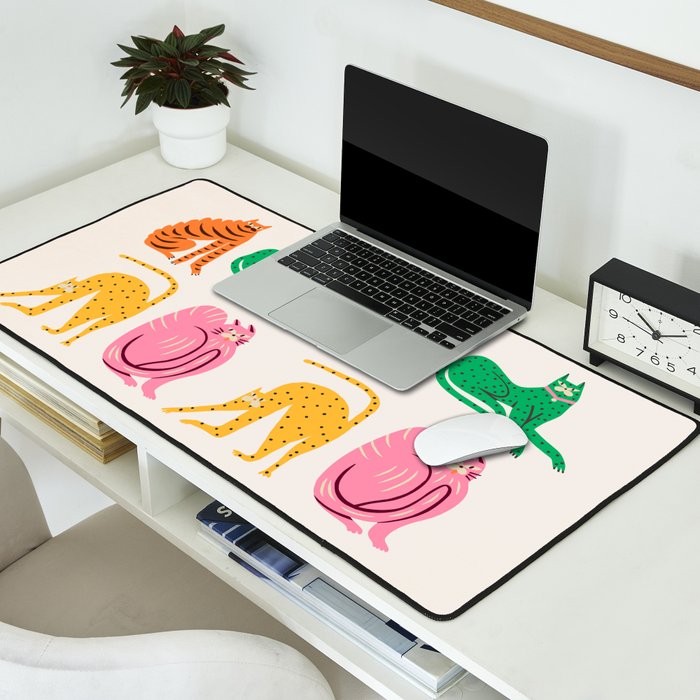 Pop Cats: Modern Collage Pop Art Desk Mat Gallery Image 2