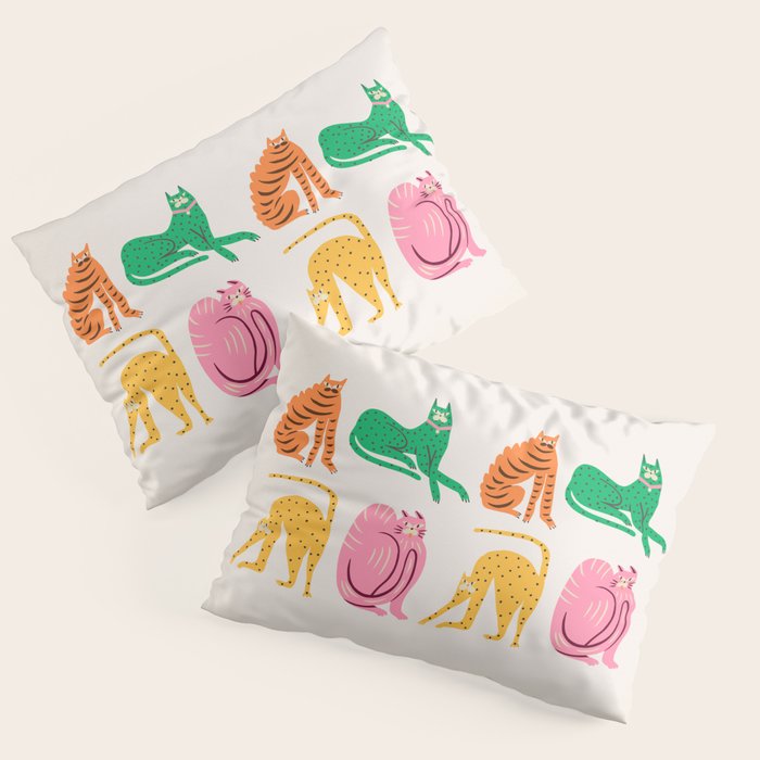 Pop Cats: Modern Collage Pop Art Pillow Sham Gallery Image 3