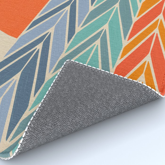 Retro Sunset - Blue & Orange Rug Gallery Image 4