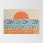 Retro Sunset - Blue & Orange Rug Gallery Image 2