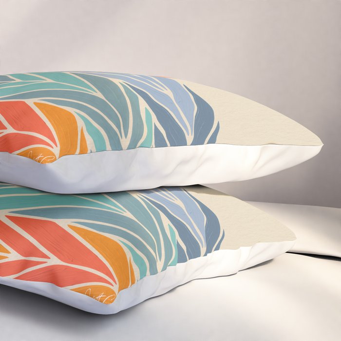 Retro Sunset - Blue & Orange Pillow Sham Gallery Image 3