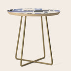 Blue, Black & White Abstract Collage Side Table Gallery Image 1