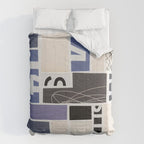 Blue, Black & White Abstract Collage Comforter Gallery Image 6