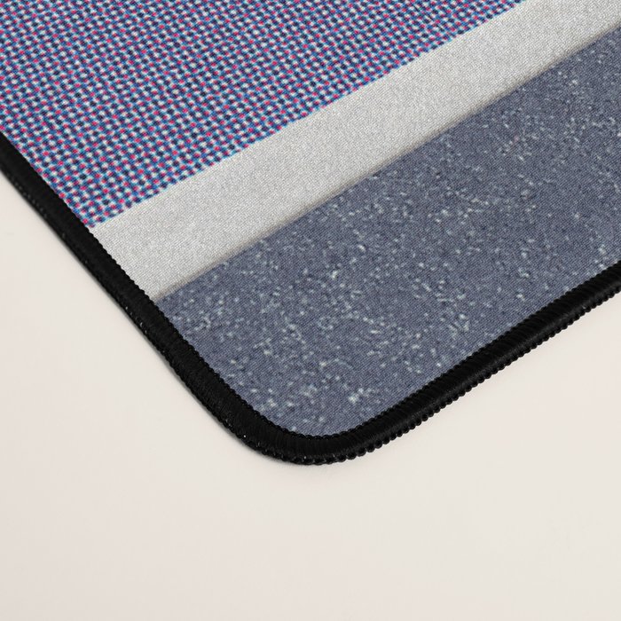 Blue, Black & White Abstract Collage Desk Mat Gallery Image 4