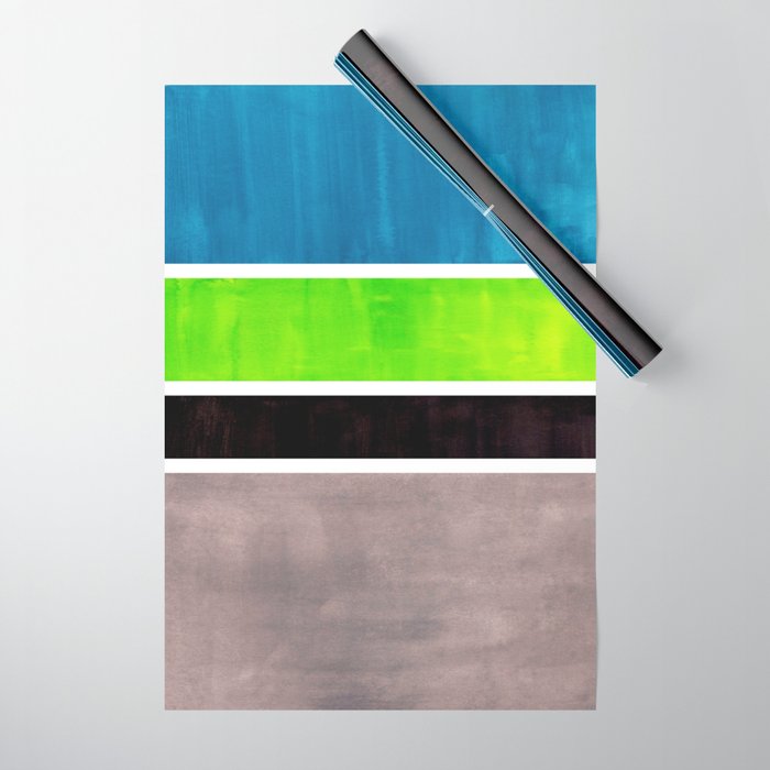 Lime Turquoise Coldfield Wrapping Paper Gallery Image 1